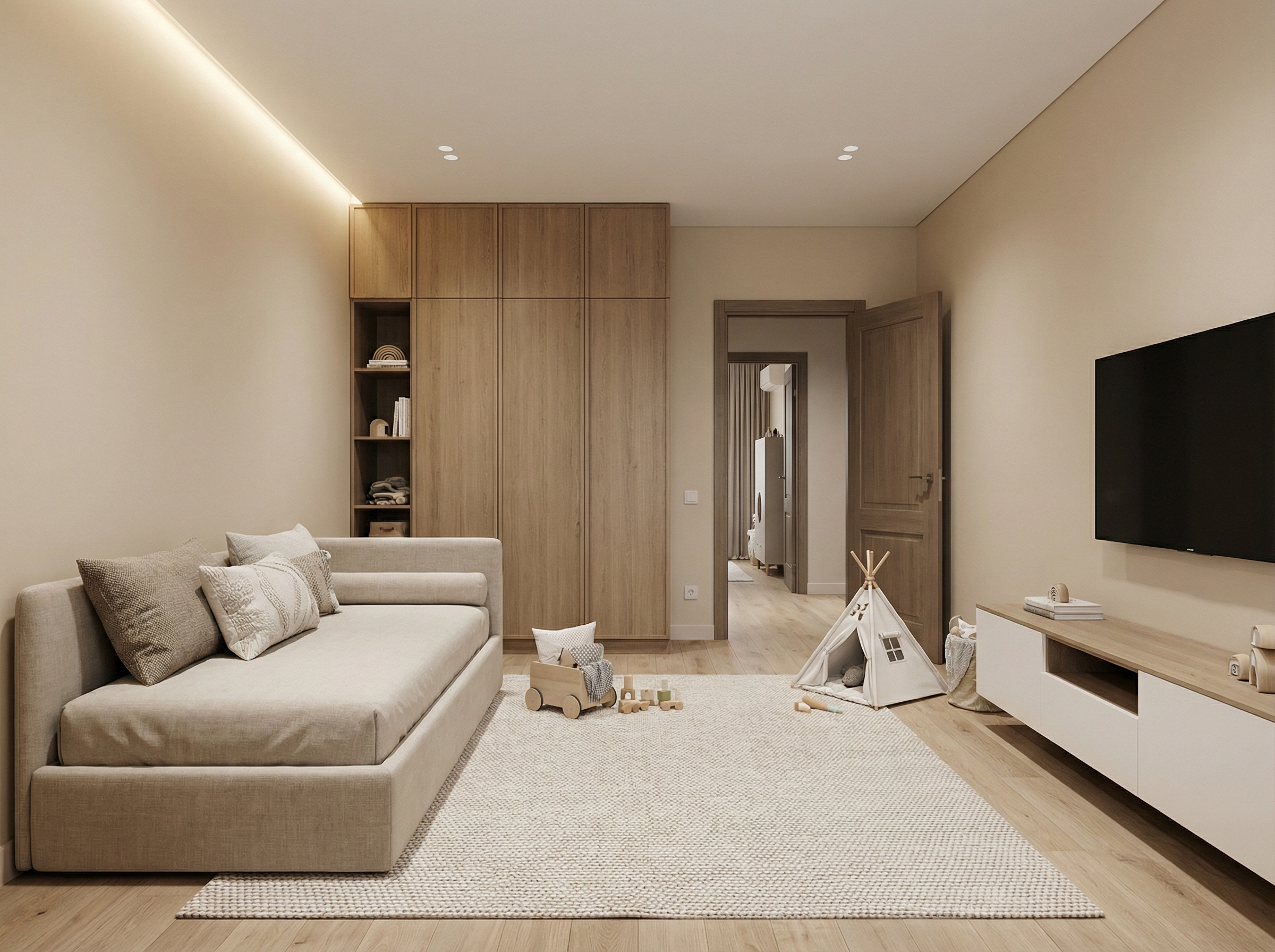 Дизайн детской в стиле Минимализм — фото интерьера от нейросети RoomGPT