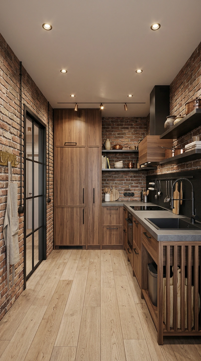 Дизайн кухни в стиле Лофт — фото интерьера от нейросети RoomGPT