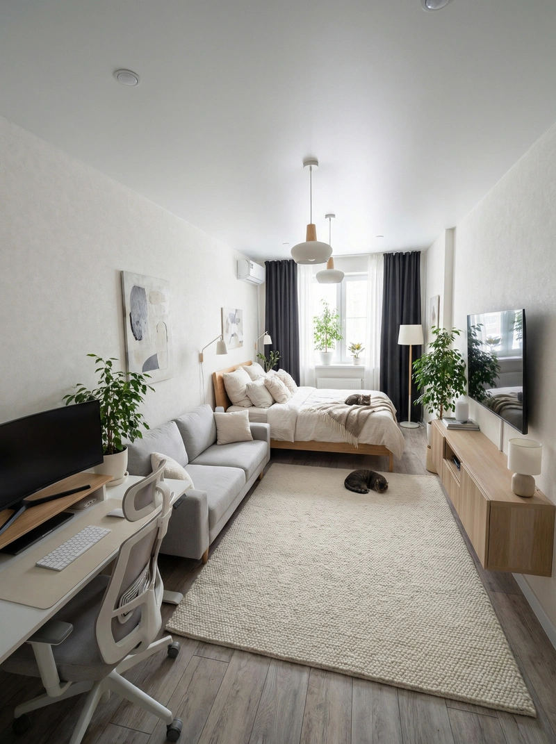 Дизайн интерьера в стиле Сканди — Спальня от нейросети RoomGPT