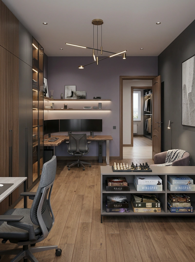 Дизайн интерьера в стиле Контемпорари — Кабинет от нейросети RoomGPT