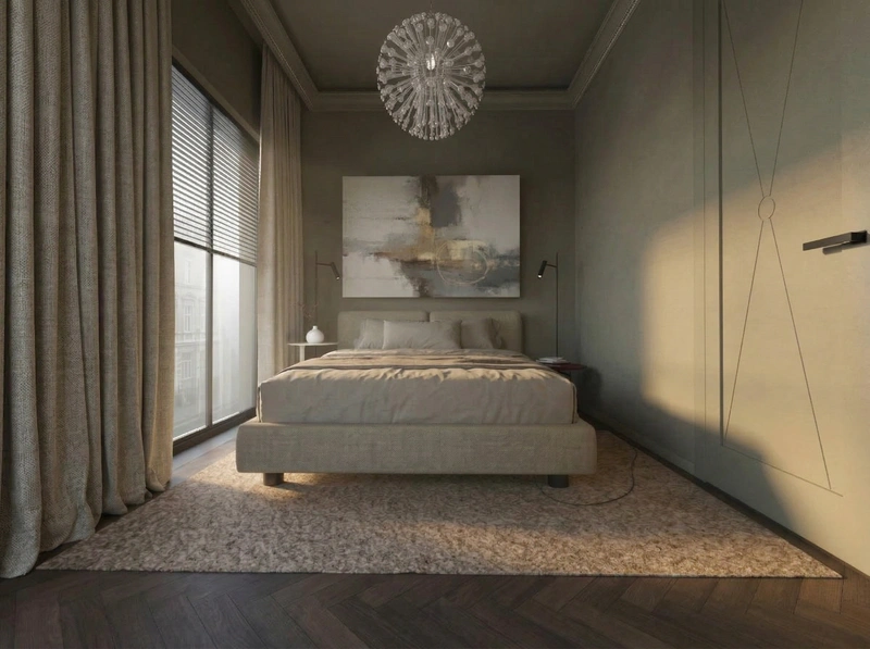 Дизайн спальни в стиле Без стиля — фото интерьера от нейросети RoomGPT