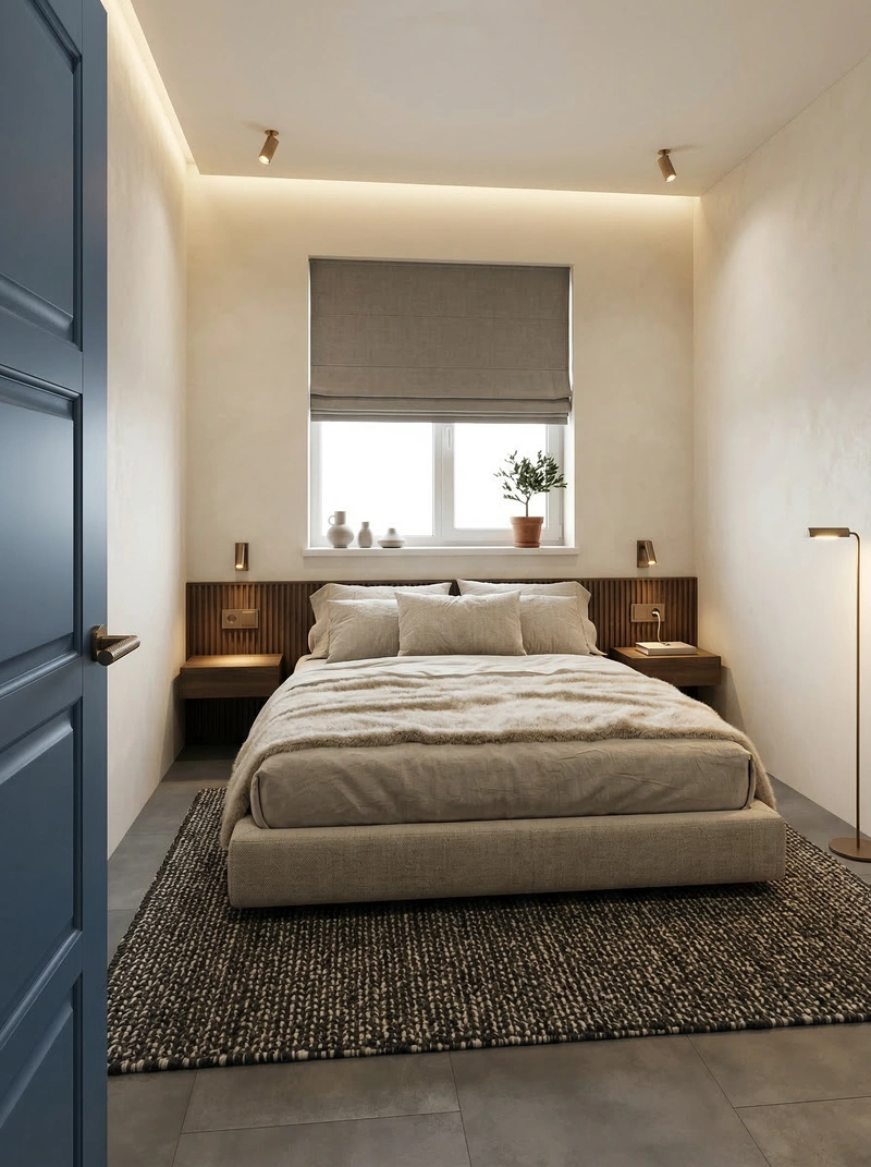 Дизайн интерьера в стиле Минимализм — Спальня от нейросети RoomGPT