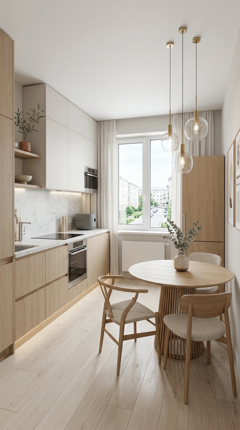 Дизайн интерьера в стиле Сканди — Кухня от нейросети RoomGPT