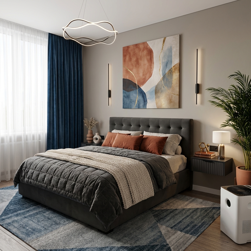 Дизайн спальни в стиле Минимализм — фото интерьера от нейросети RoomGPT