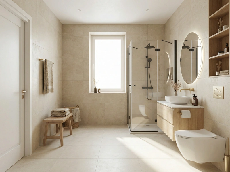 Дизайн интерьера в стиле Сканди — Ванная от нейросети RoomGPT