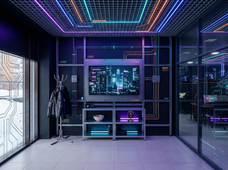 Дизайн гостиной в стиле Лофт — фото интерьера от нейросети RoomGPT