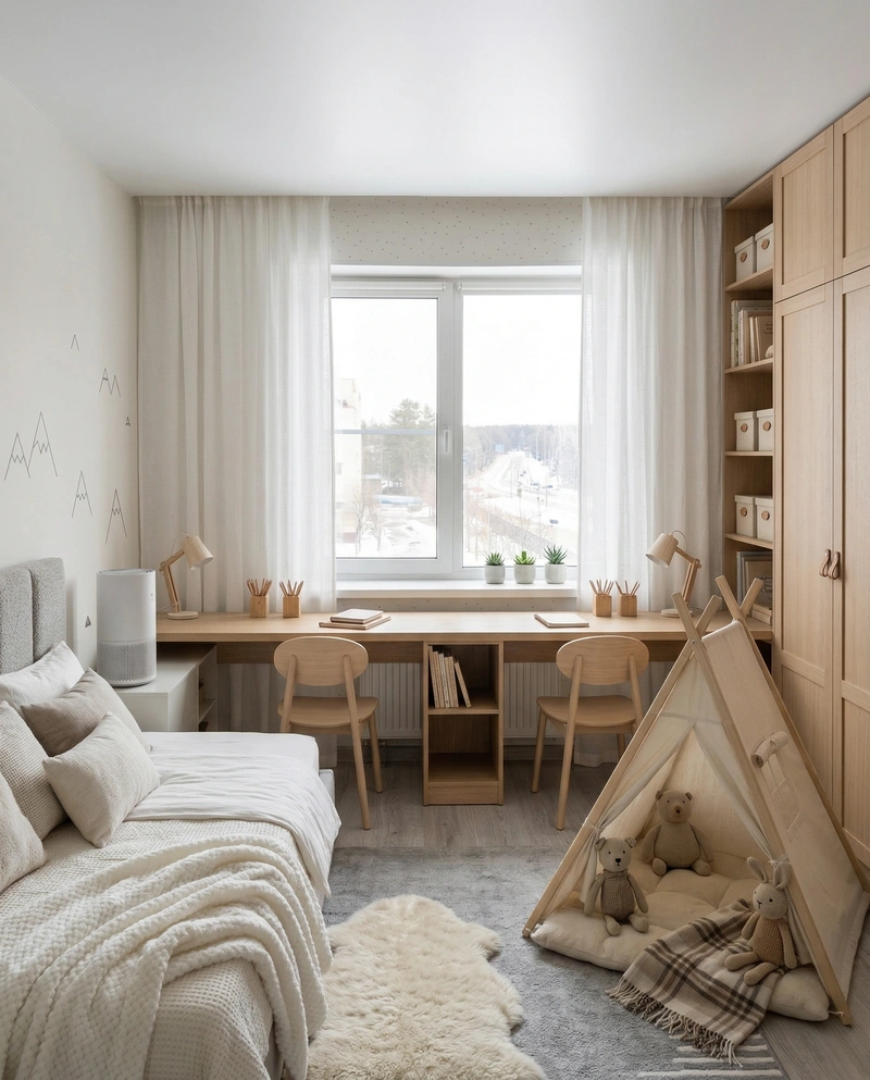 Дизайн детской в стиле Хюгге — фото интерьера от нейросети RoomGPT