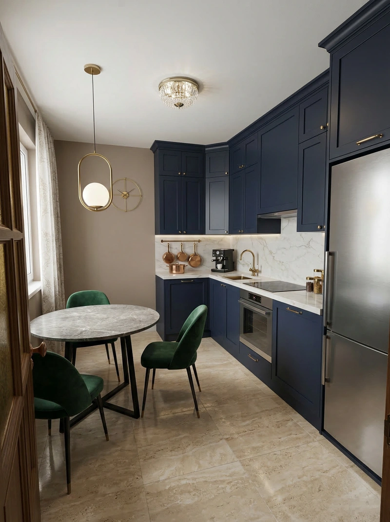 Дизайн кухни в стиле Классика — фото интерьера от нейросети RoomGPT