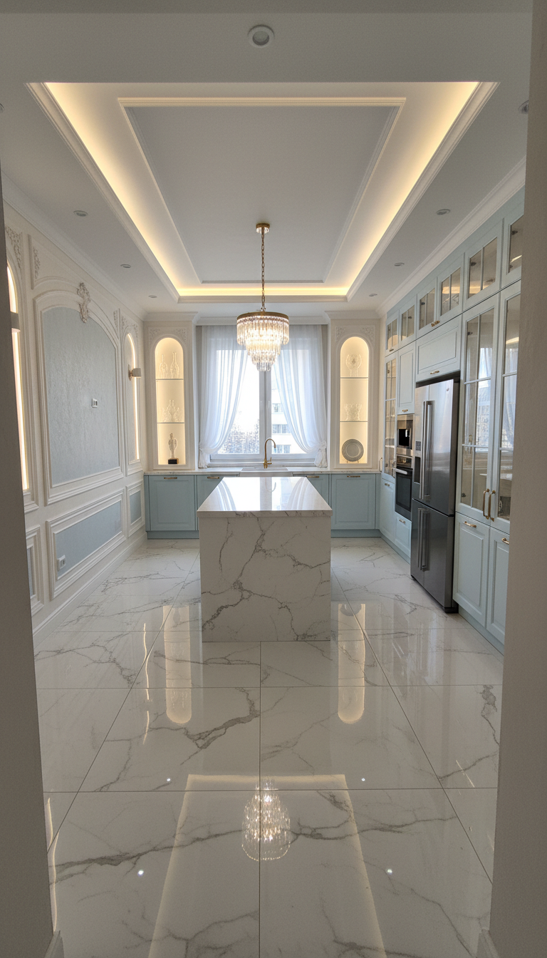 Дизайн кухни в стиле Классика — фото интерьера от нейросети RoomGPT