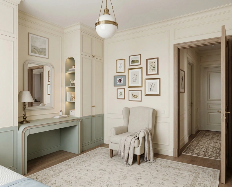 Дизайн интерьера в стиле Классика — Детская от нейросети RoomGPT