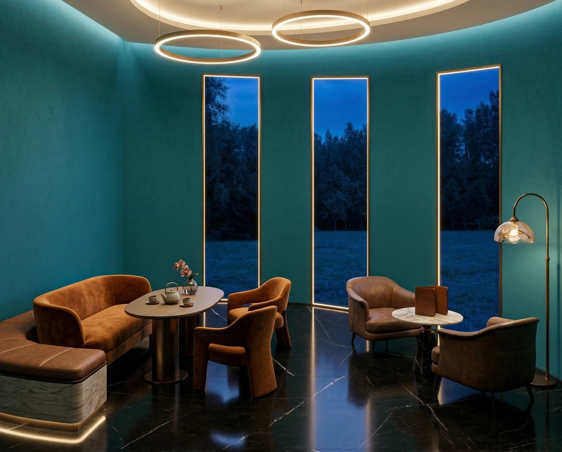 Дизайн гостиной в стиле Контемпорари — фото интерьера от нейросети RoomGPT