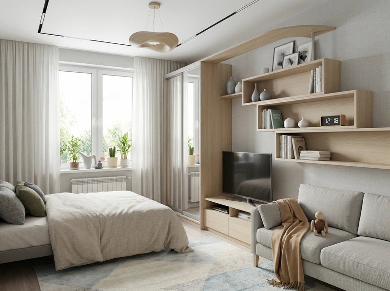 Дизайн интерьера в стиле Сканди — Гостиная от нейросети RoomGPT