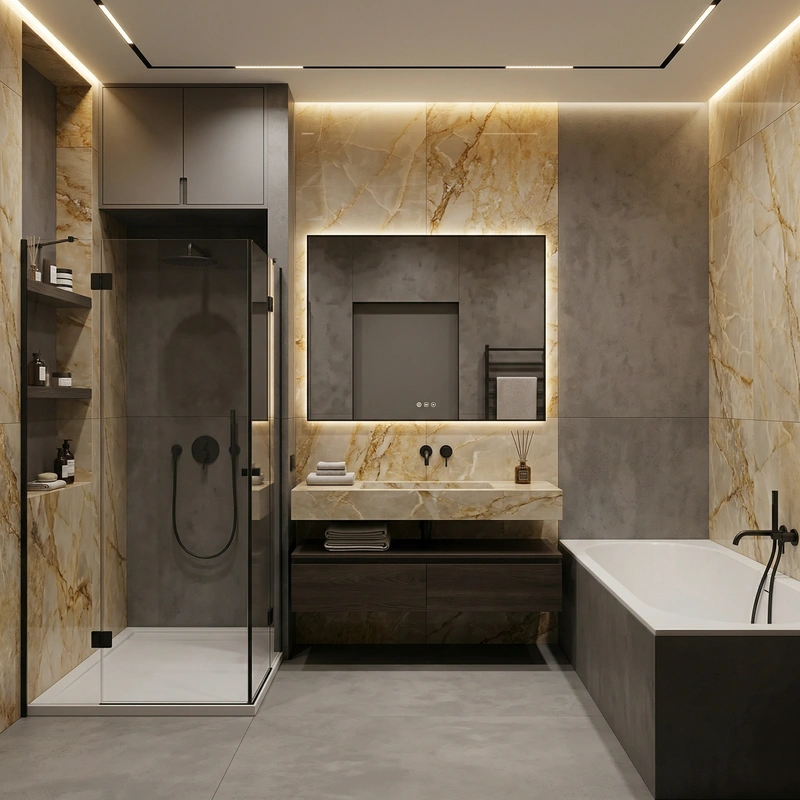 Дизайн ванной в стиле Минимализм — фото интерьера от нейросети RoomGPT