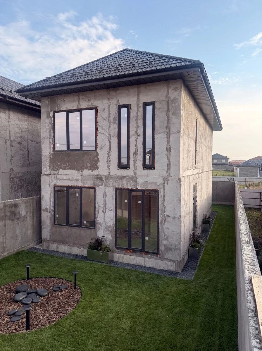 Дизайн фасада в стиле Блэктэк — фото фасада от нейросети RoomGPT
