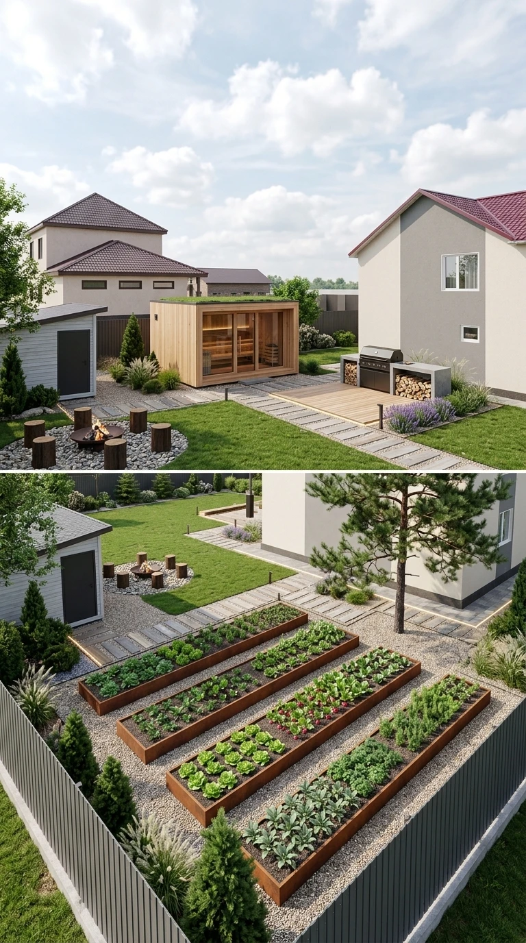 Ландшафтный дизайн в стиле Сканди — Участок от нейросети RoomGPT