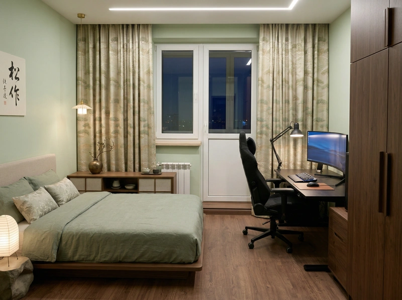 Дизайн спальни в стиле Минимализм — фото интерьера от нейросети RoomGPT