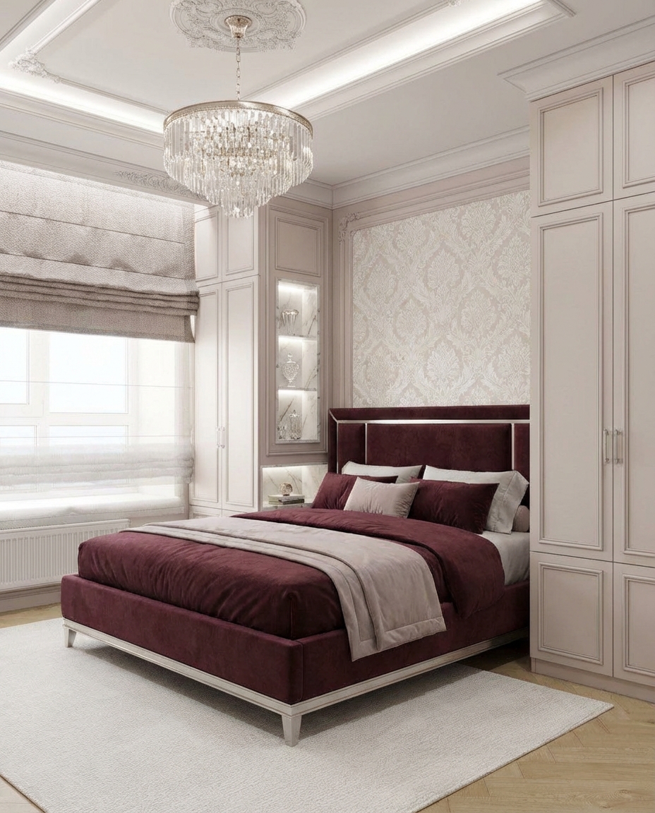 Дизайн спальни в стиле Классика — фото интерьера от нейросети RoomGPT