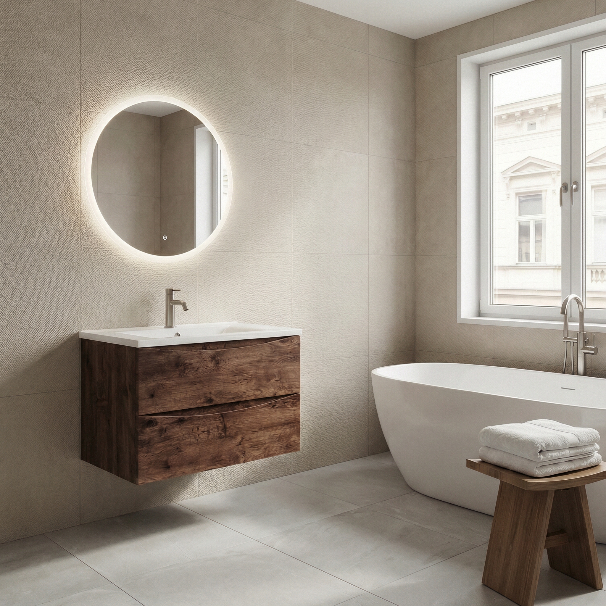 Дизайн ванной в стиле Минимализм — фото интерьера от нейросети RoomGPT