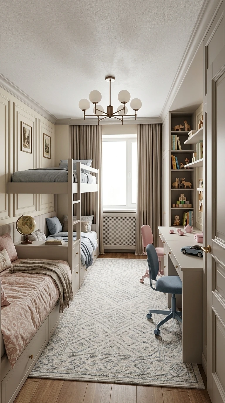 Дизайн детской в стиле Классика — фото интерьера от нейросети RoomGPT