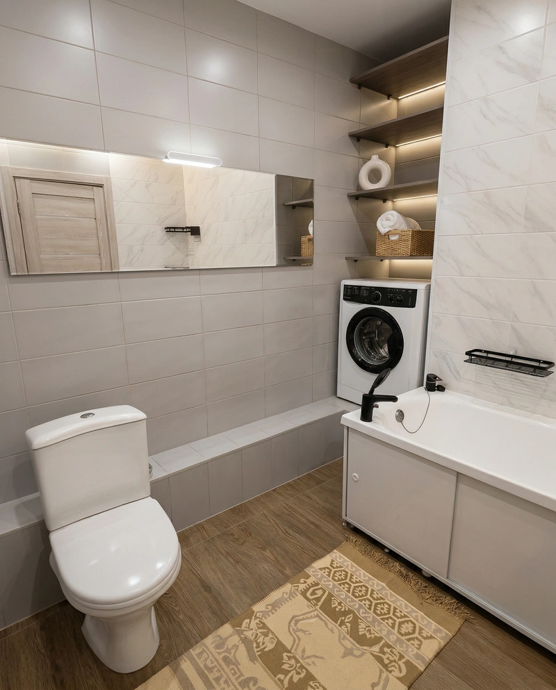 Дизайн ванной в стиле Минимализм — фото интерьера от нейросети RoomGPT