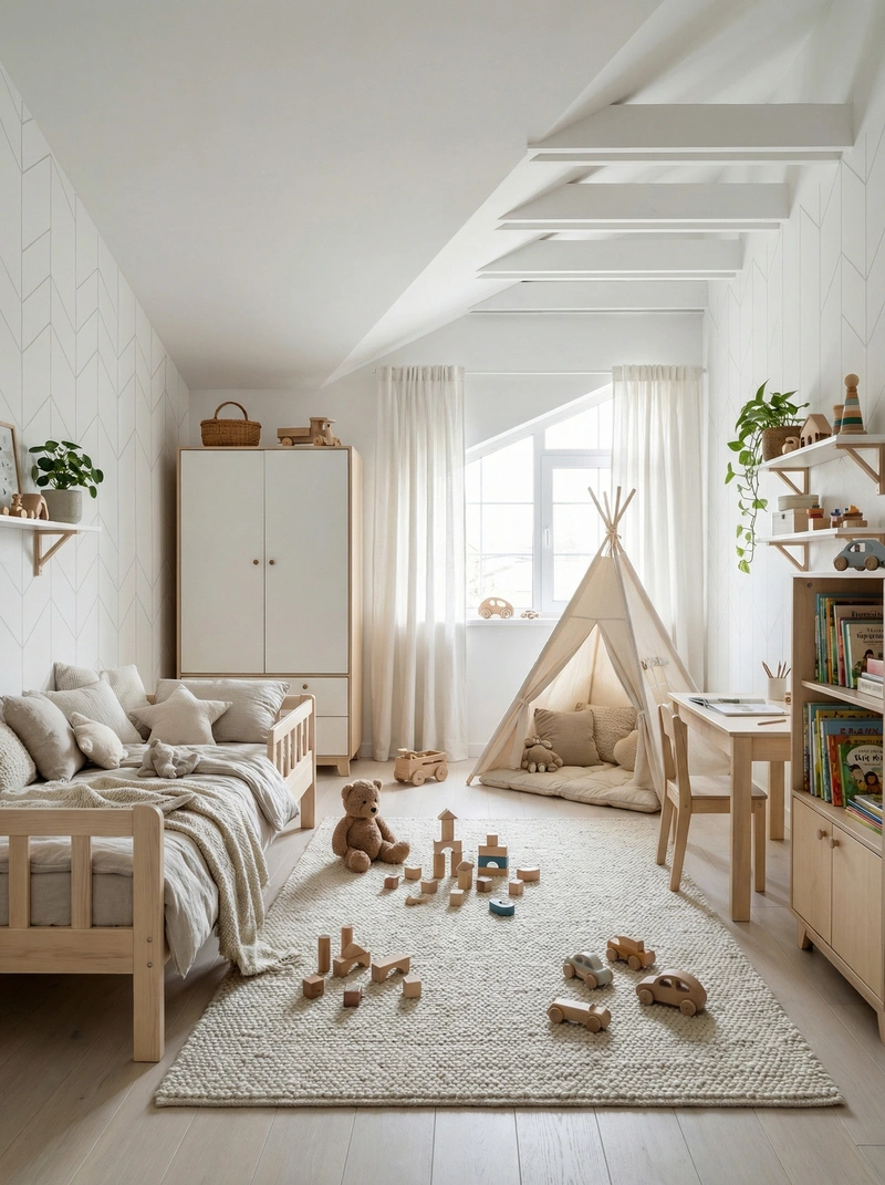 Дизайн интерьера в стиле Хюгге — Детская от нейросети RoomGPT