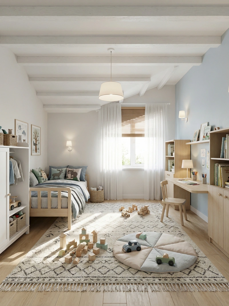 Дизайн интерьера в стиле Сканди — Детская от нейросети RoomGPT