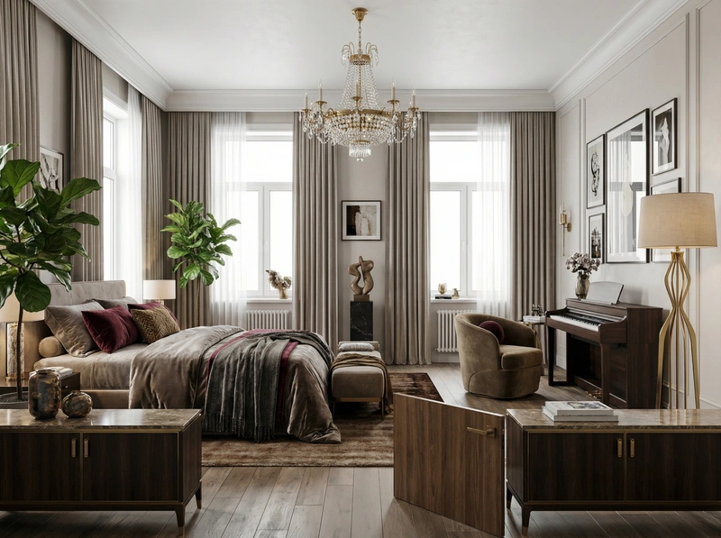 Дизайн интерьера в стиле Эклектика — Гостиная от нейросети RoomGPT