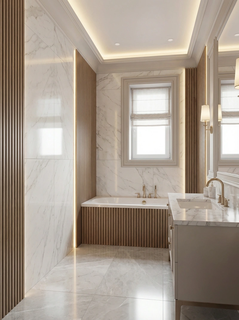 Дизайн интерьера в стиле Неоклассика — Ванная от нейросети RoomGPT