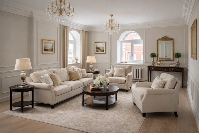 Дизайн интерьера в стиле Классика — Гостиная от нейросети RoomGPT