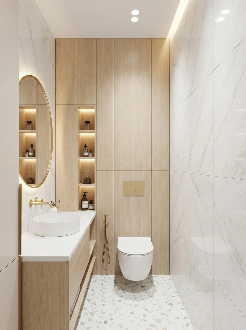 Дизайн интерьера в стиле Контемпорари — Ванная от нейросети RoomGPT