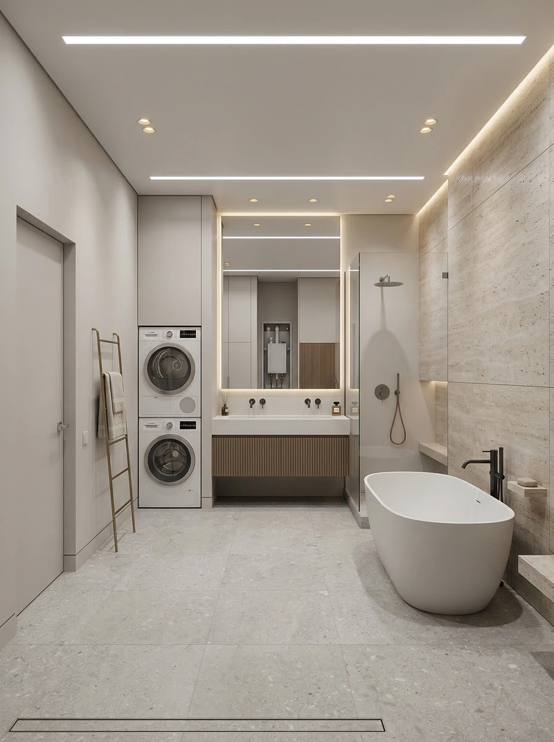 Дизайн интерьера в стиле Минимализм — Ванная от нейросети RoomGPT