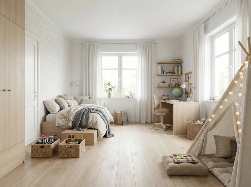 Дизайн детской в стиле Хюгге — фото интерьера от нейросети RoomGPT