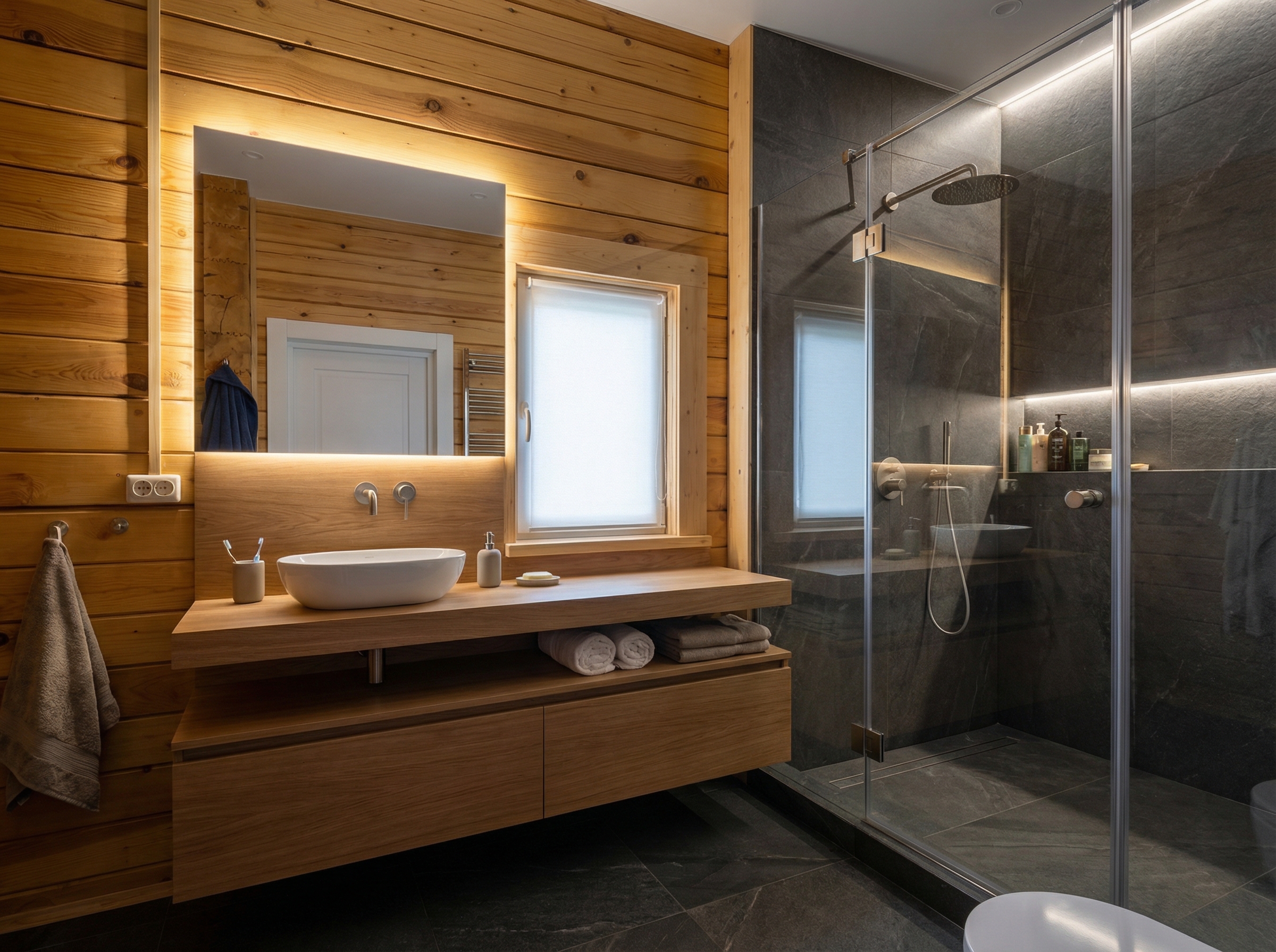 Дизайн ванной в стиле Минимализм — фото интерьера от нейросети RoomGPT