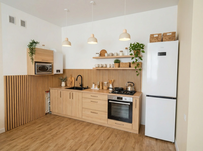 Дизайн интерьера в стиле Хюгге — Кухня от нейросети RoomGPT