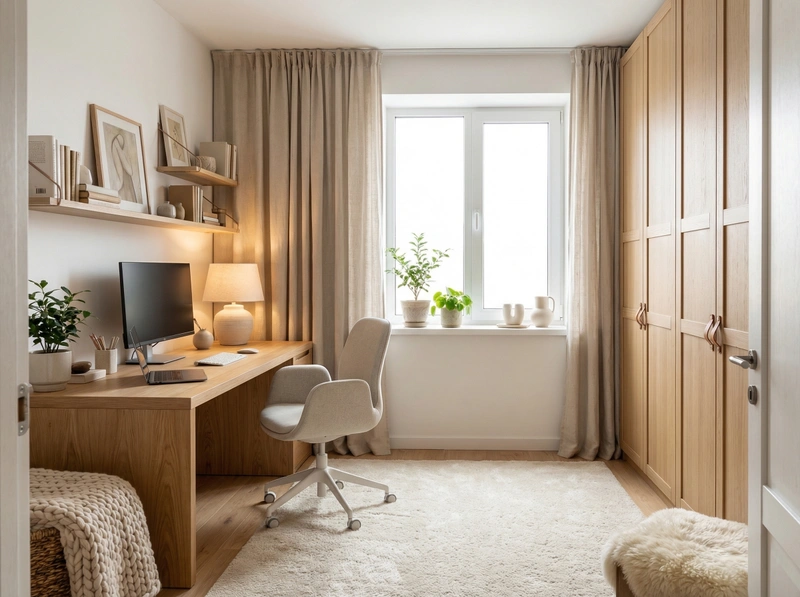 Дизайн интерьера в стиле Хюгге — Кабинет от нейросети RoomGPT