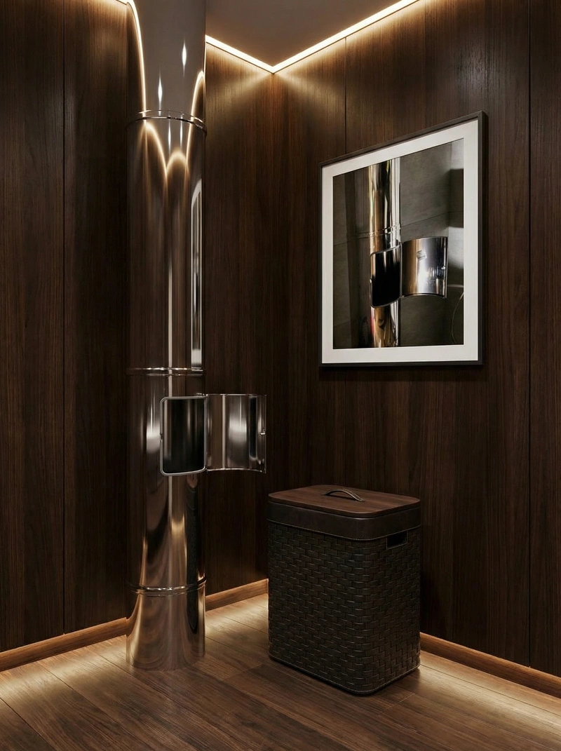 Дизайн интерьера в стиле Блэктэк — Ванная от нейросети RoomGPT