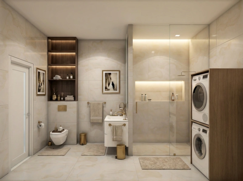 Дизайн ванной в стиле Классика — фото интерьера от нейросети RoomGPT