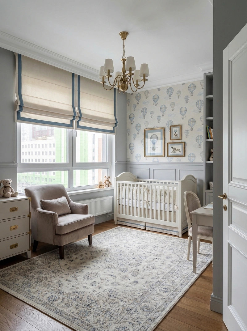 Дизайн детской в стиле Классика — фото интерьера от нейросети RoomGPT