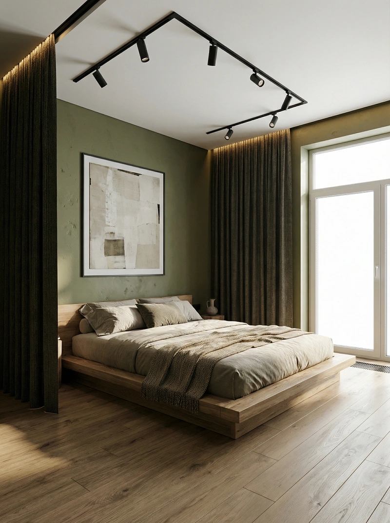 Дизайн спальни в стиле Japandi — фото интерьера от нейросети RoomGPT
