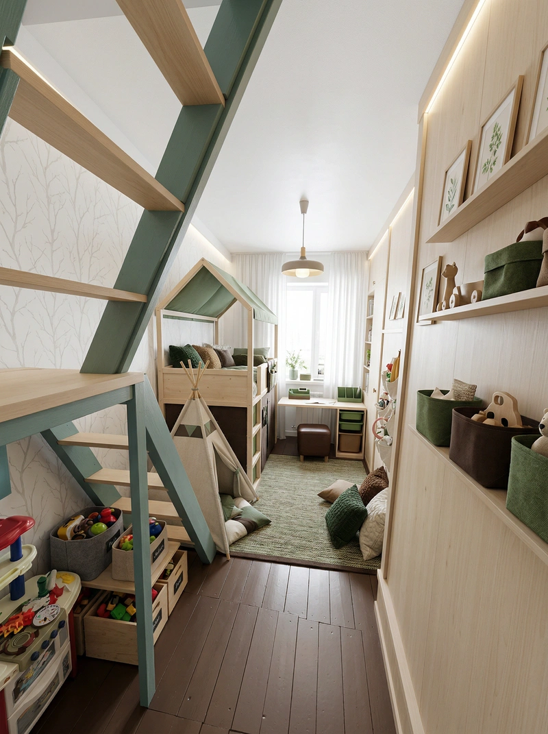 Дизайн интерьера в стиле Хюгге — Детская от нейросети RoomGPT