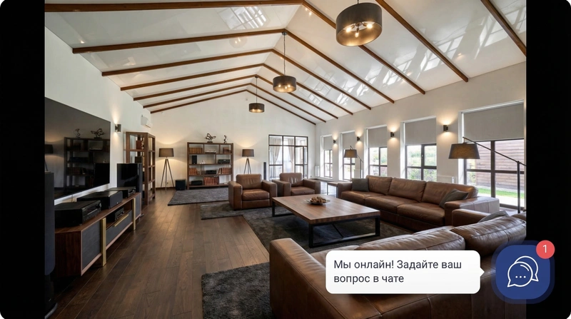 Дизайн интерьера в стиле Блэктэк — Гостиная от нейросети RoomGPT