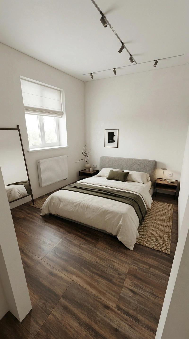 Дизайн спальни в стиле Минимализм — фото интерьера от нейросети RoomGPT