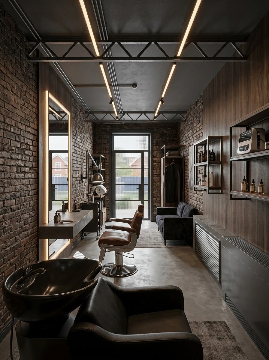 Дизайн кабинета в стиле Лофт — фото интерьера от нейросети RoomGPT