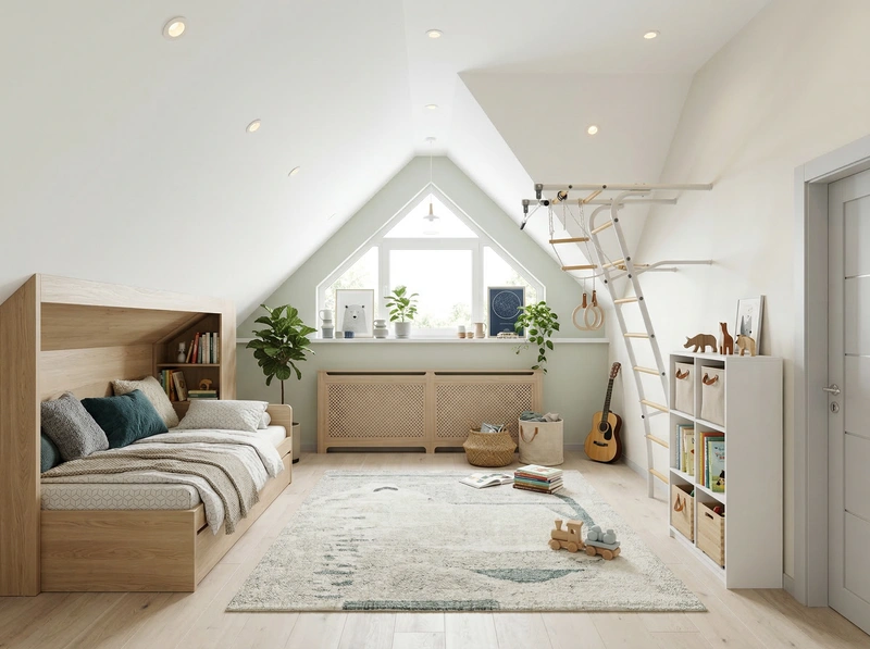 Дизайн детской в стиле Сканди — фото интерьера от нейросети RoomGPT