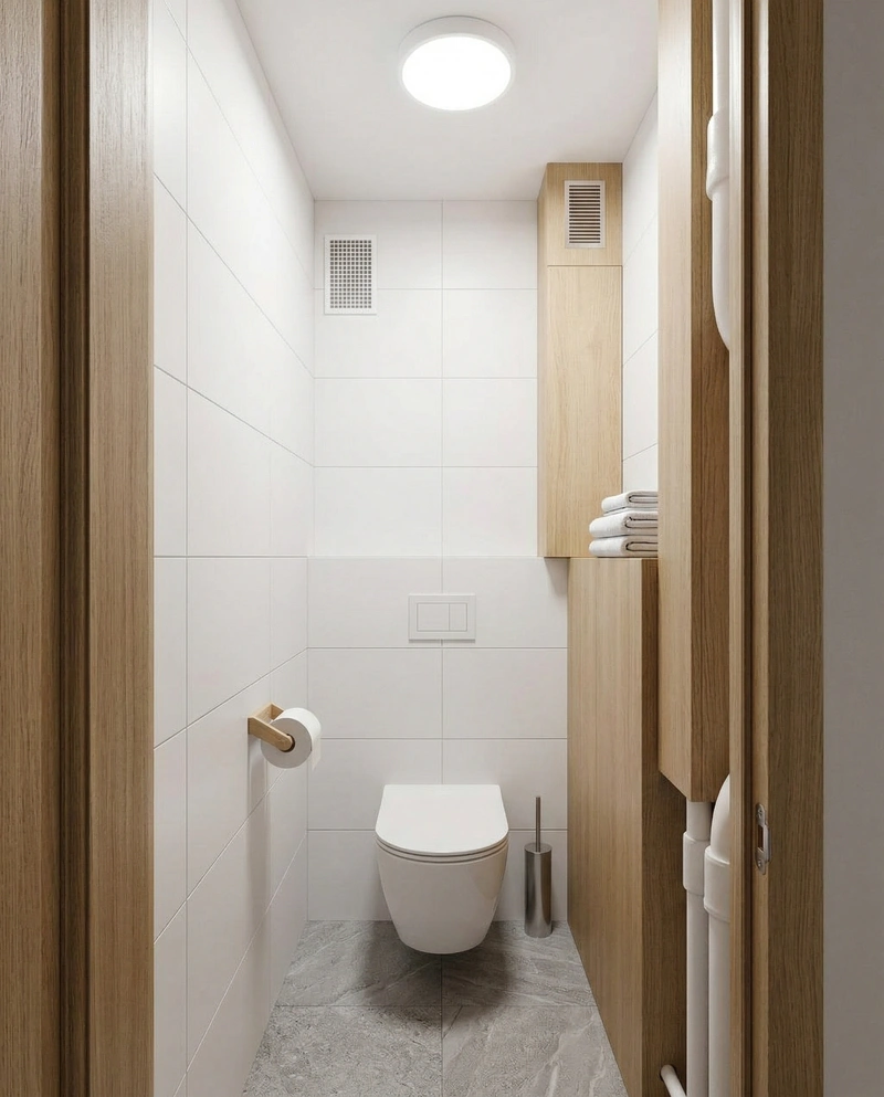 Дизайн ванной в стиле Сканди — фото интерьера от нейросети RoomGPT