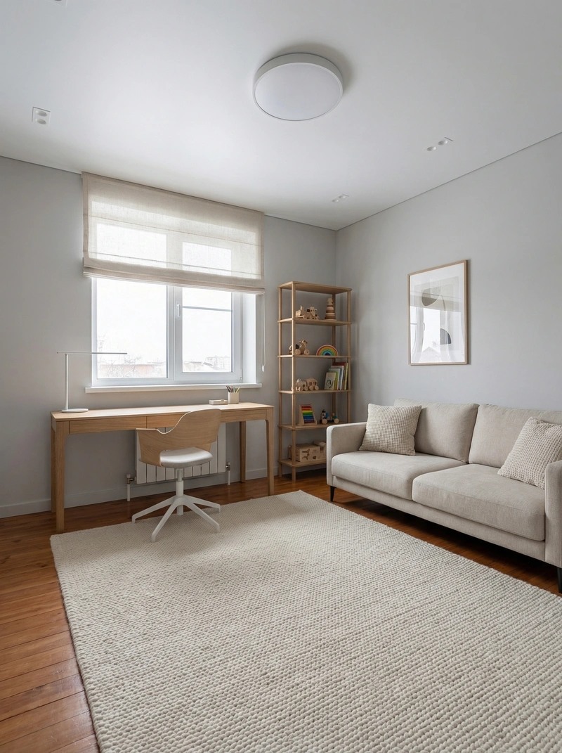 Дизайн детской в стиле Минимализм — фото интерьера от нейросети RoomGPT