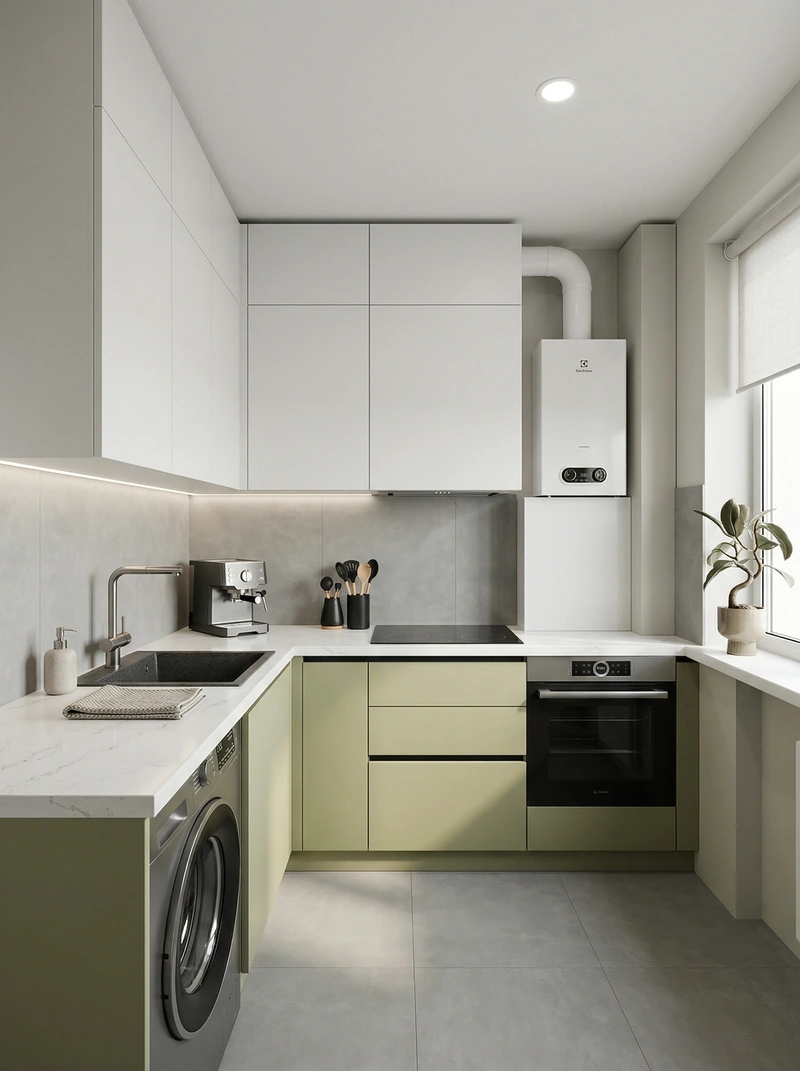 Дизайн кухни в стиле Контемпорари — фото интерьера от нейросети RoomGPT