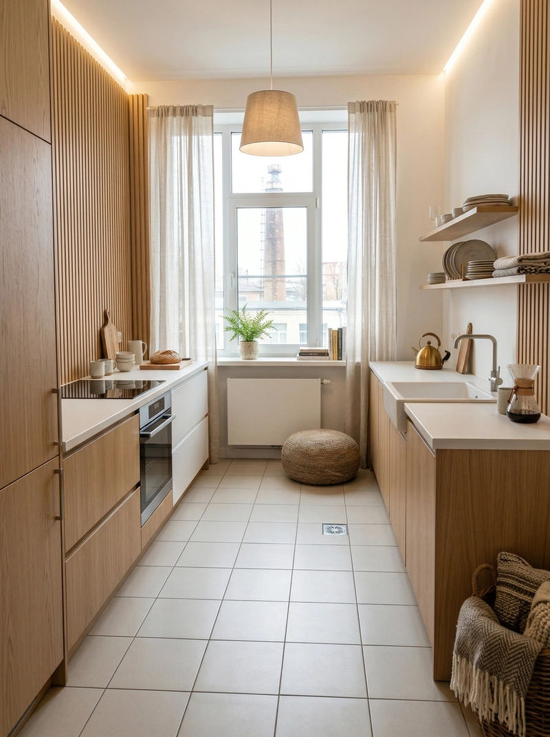 Дизайн кухни в стиле Хюгге — фото интерьера от нейросети RoomGPT