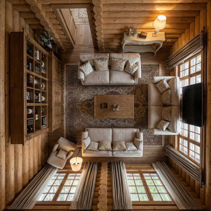 Дизайн интерьера в стиле Классика — Гостиная от нейросети RoomGPT