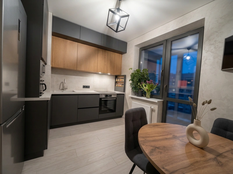 Дизайн интерьера в стиле Минимализм — Кухня от нейросети RoomGPT